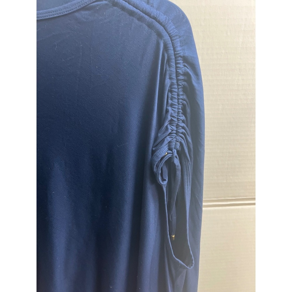 Trina Turk Navy Blue Jet Dress Ruched Drape Sleeveless Cocktail 2206301MH1 NWT M - Picture 10 of 13